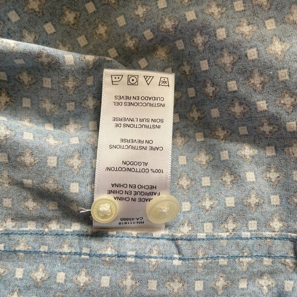 Mens Michael Kors Button Up Dress Shirt Tailored Fit Size M Blue u - Picture 13 of 13